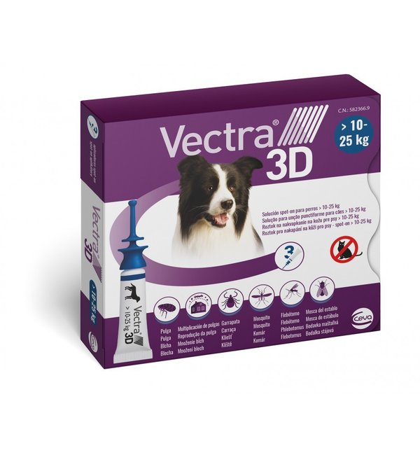 VECTRA 3D Hund M  3 St. (10-25kg) Spot-on
