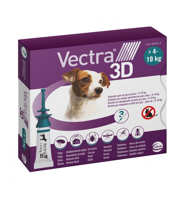 VECTRA 3D Hund S  3 St. (4-10kg) Spot-on
